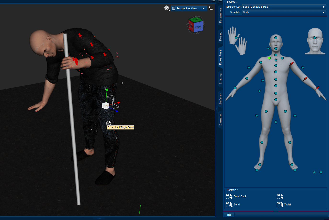 Moving the lower body while the hand stay in pose Daz 3D Forums