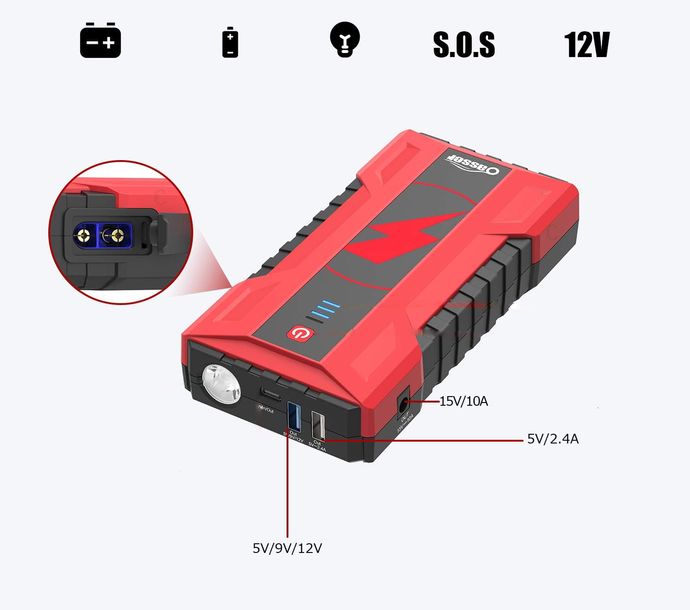 15000 mAh POWER BANK CAR JUMP STARTER ROZRUCH BOOSTER ERLI.pl