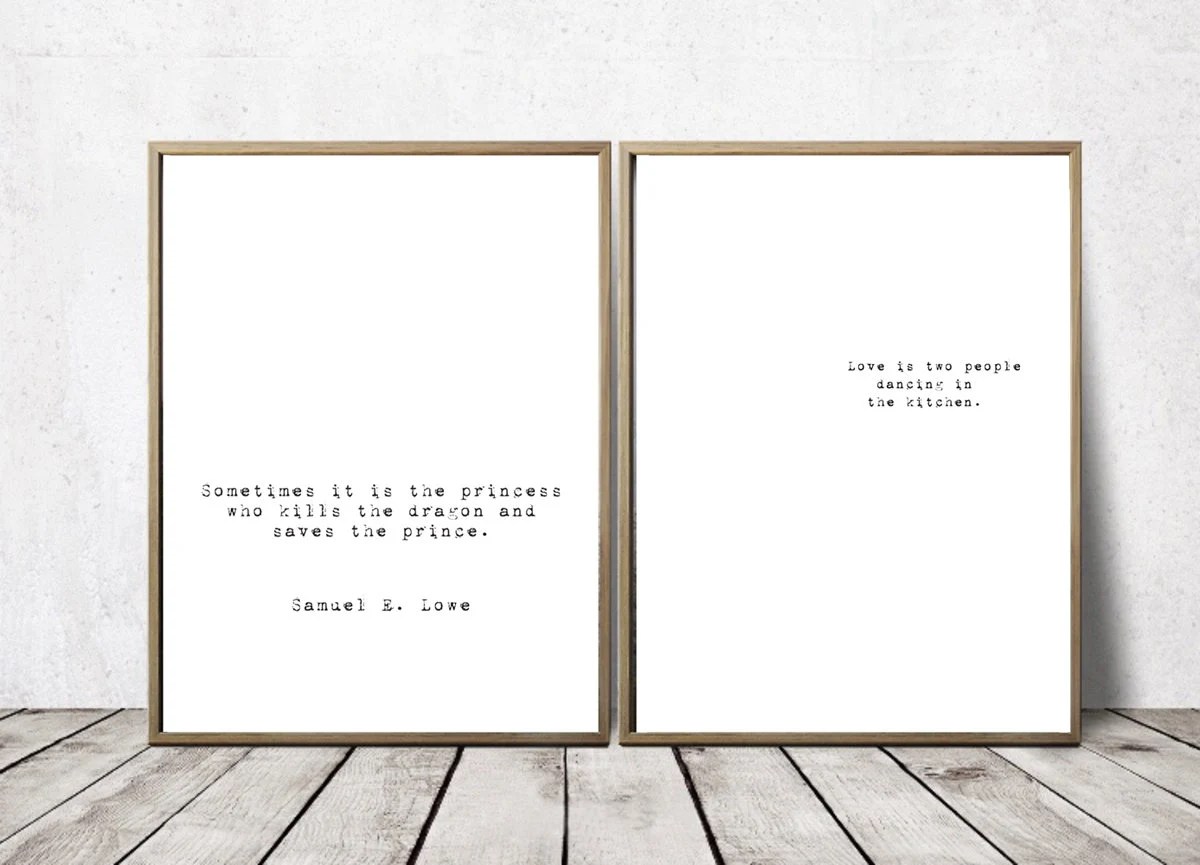 Set of 2 Quote Art Prints, Inspirational Quotes, Gallery Wall, Bundle