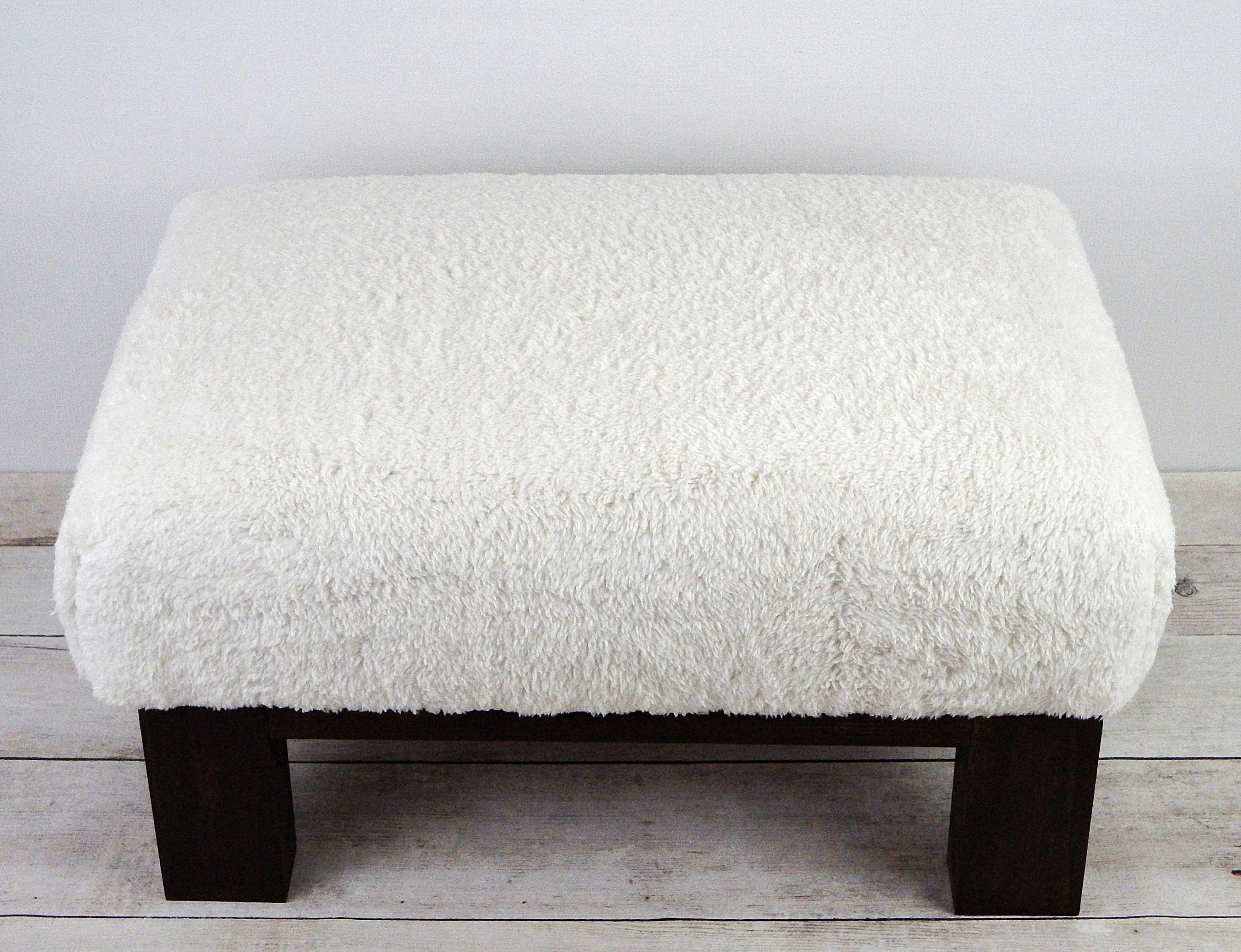 Sherpa Ottoman Sherpa Foot Stool Soft Cream Ottoman Etsy Canada