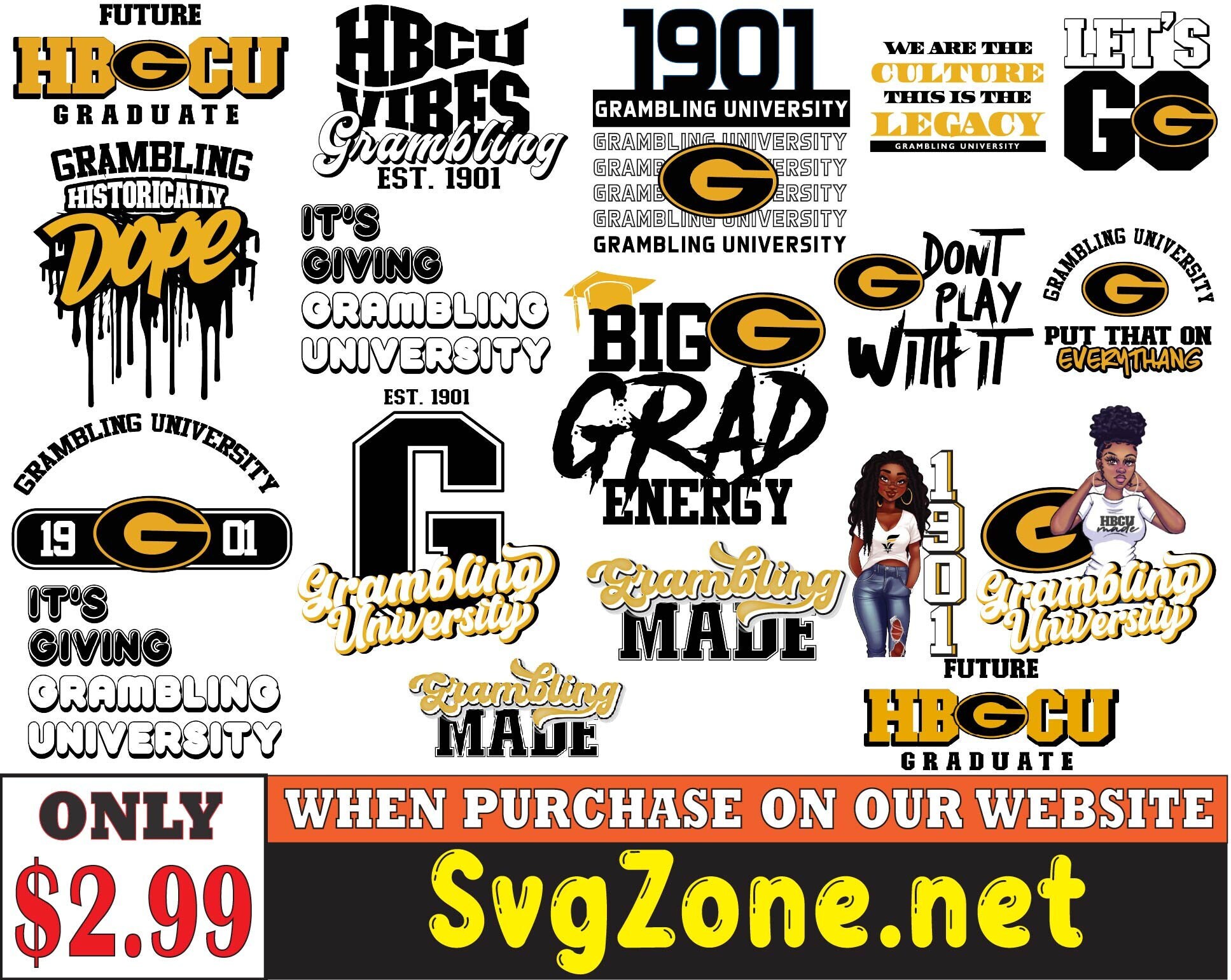 Hbcu Pride With Exclusive Grambling State University Svg Etsy