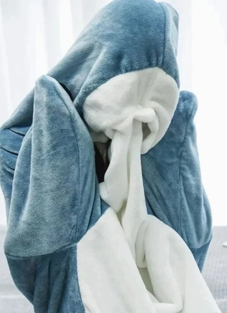Shark Blanket, Wearable Hoodie, Adorable Mermaid Shark Blanket Premium