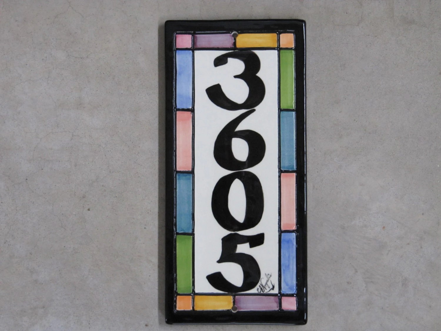 Custom Hand Painted Ceramic House Number Tile Placque or Etsy