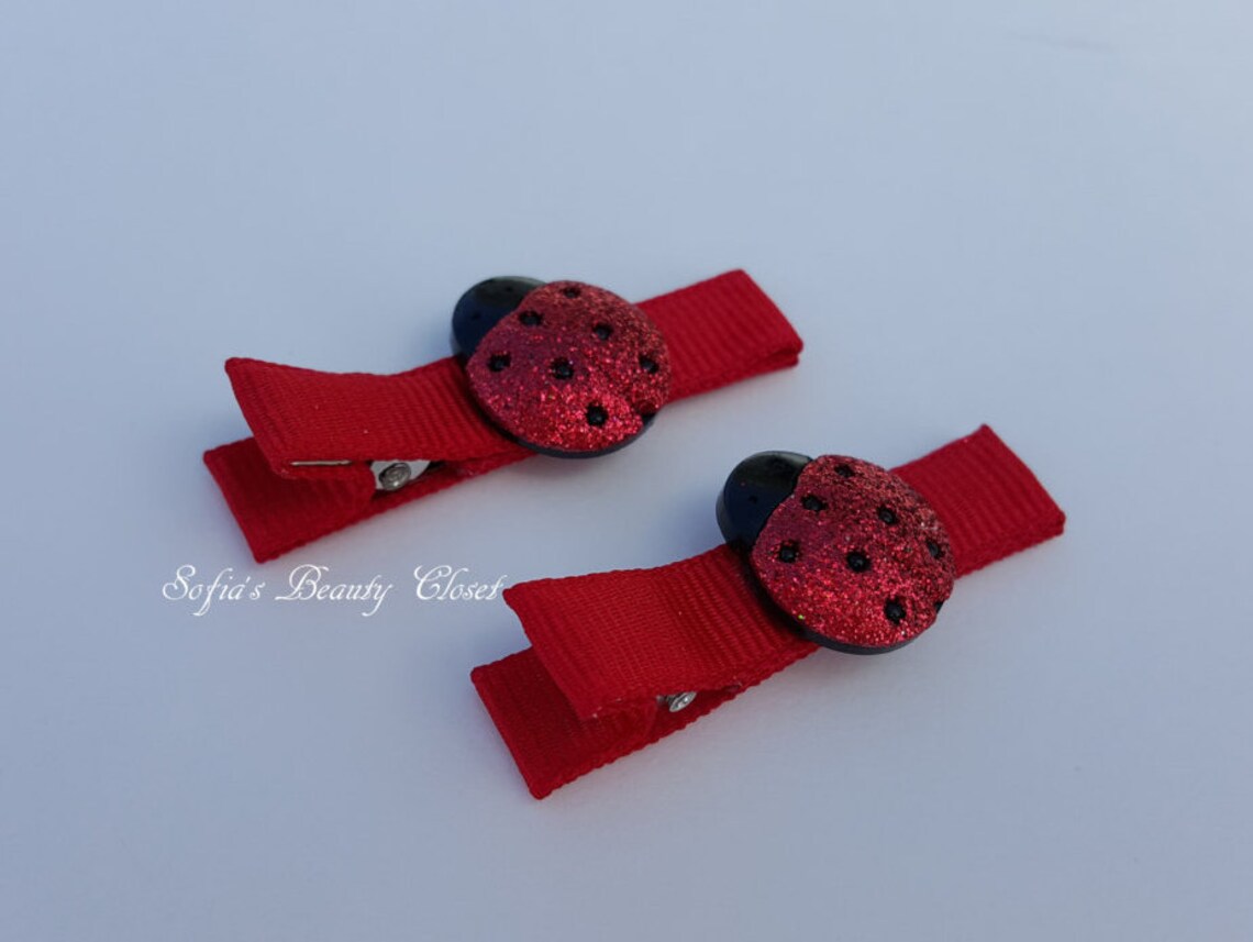 Non Slip Grips Ladybug Hair Clips. Lady Bug Hair Clips. Etsy