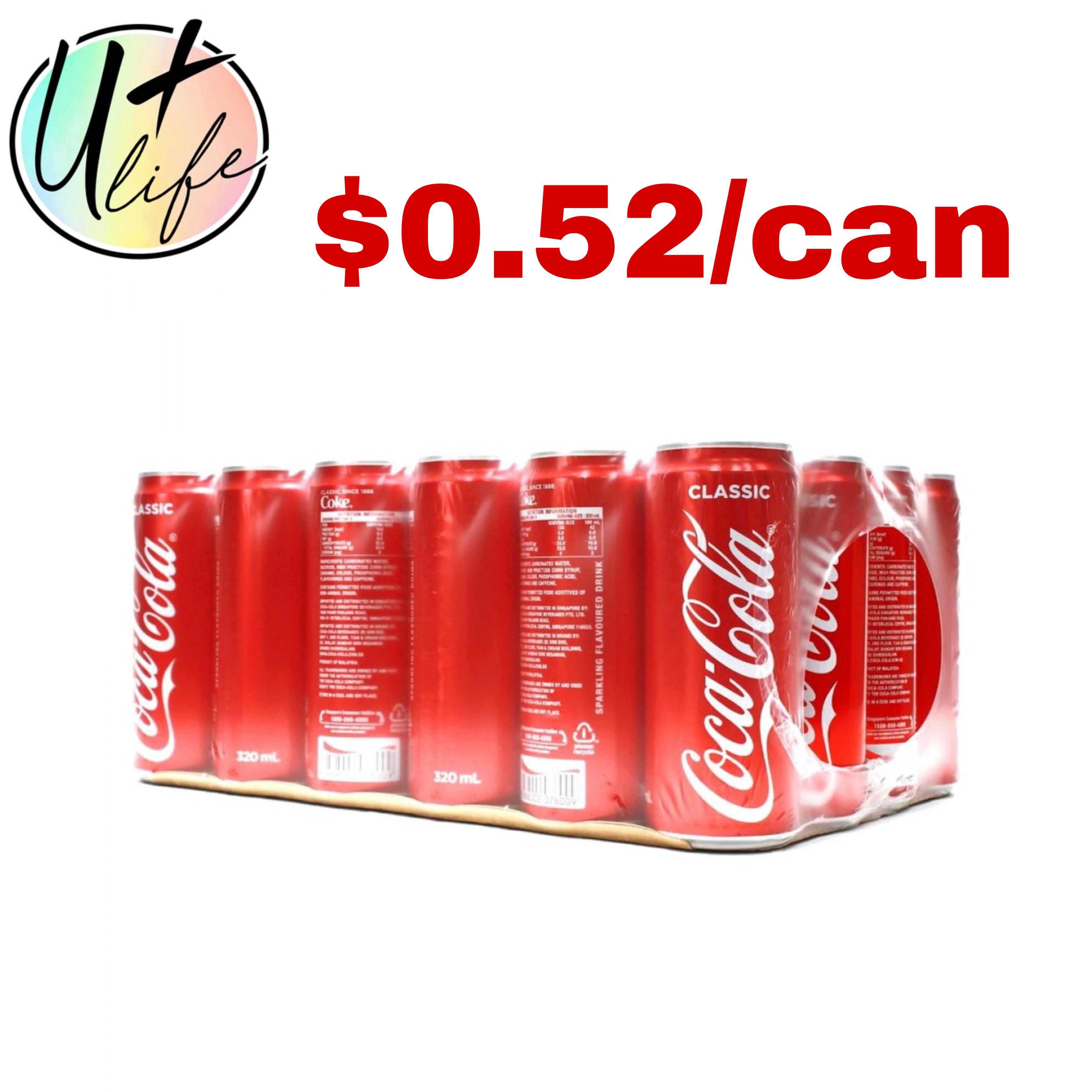 Buy Coke Classic 24 Cans (320ml) [Min 6 Months Expiry] on ezbuy SG