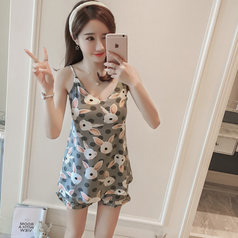 Buy Cute rabbit suit with bracushioned pajamas women's