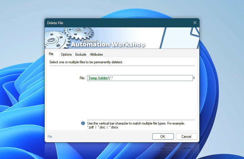 Automatically delete temporary files