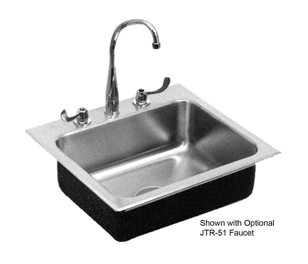 Just Manufacturing 25 x 21 in. No Hole Stainless Steel Single Bowl Drop