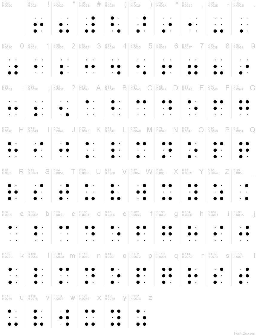 Braile font font