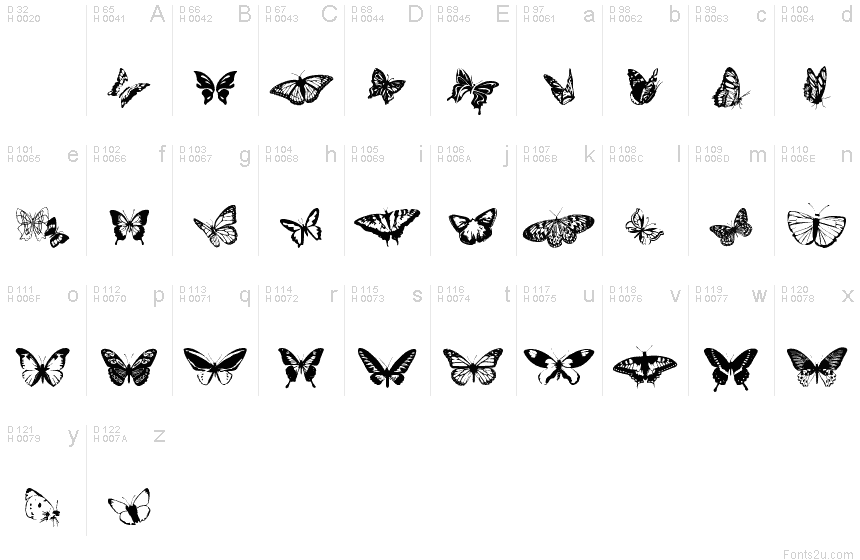Butterflies font