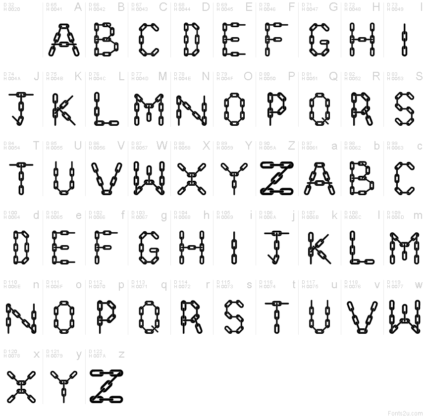 Chain Letters font
