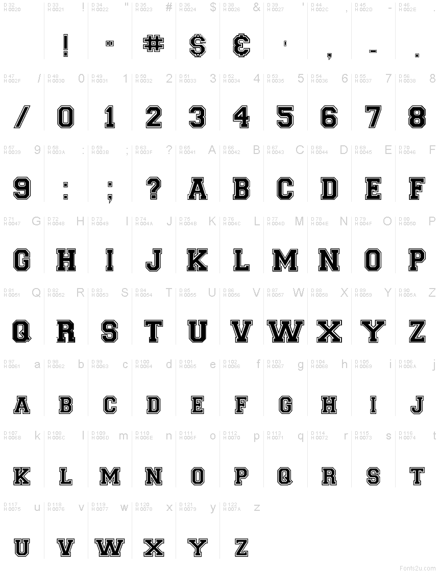 CollegiateHeavyOutline Medium font