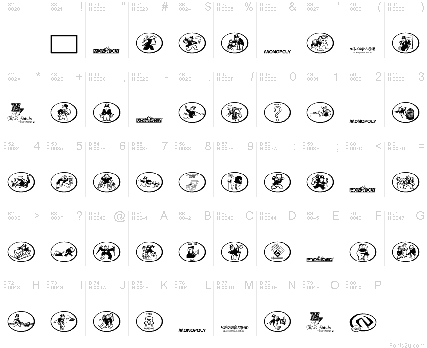 Monopolybats font