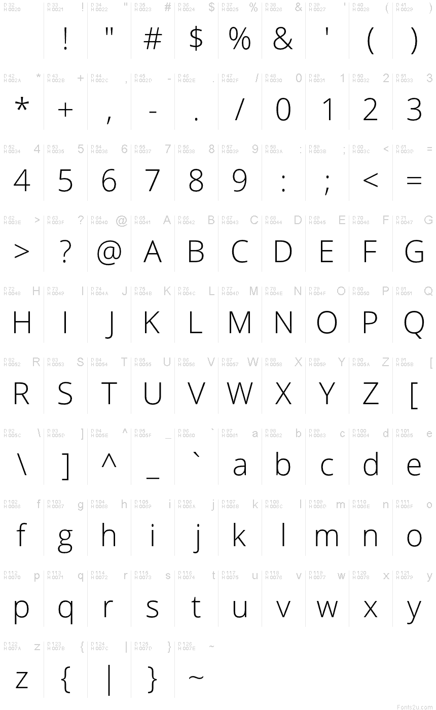 Open Sans Light font