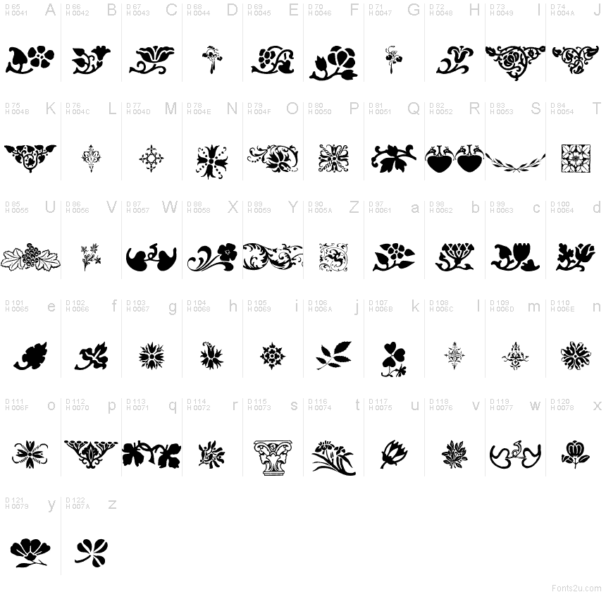 PrintersOrnamentsOne font