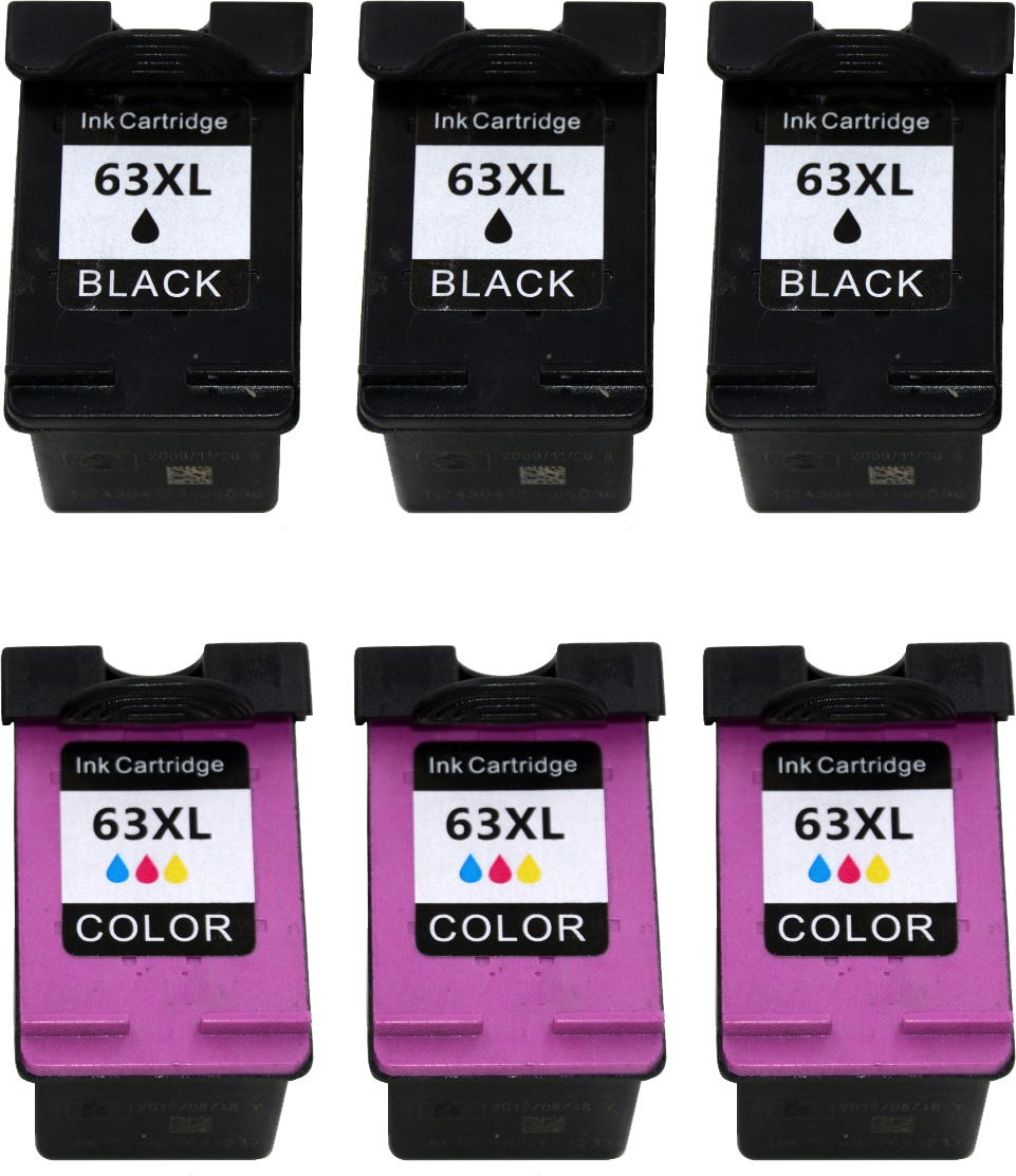 6pk 63 Combo Ink Cartridge for HP OfficeJet 3830 4650 eAllInOne eBay