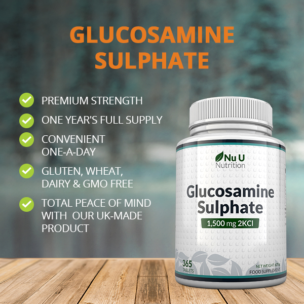 Glucosamine Sulphate 1500 mg 2KCl, 365 Tablets (1 Year Supply) High