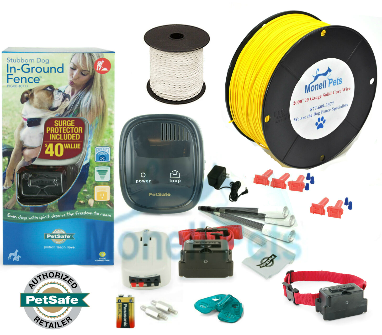 Petsafe Stubborn 2 DOG InGround Fence 2000' spool Wire 5 Acre Free