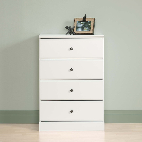 White 4 Drawer Wooden Dresser Chest Drawers Clothes Storage Bedroom