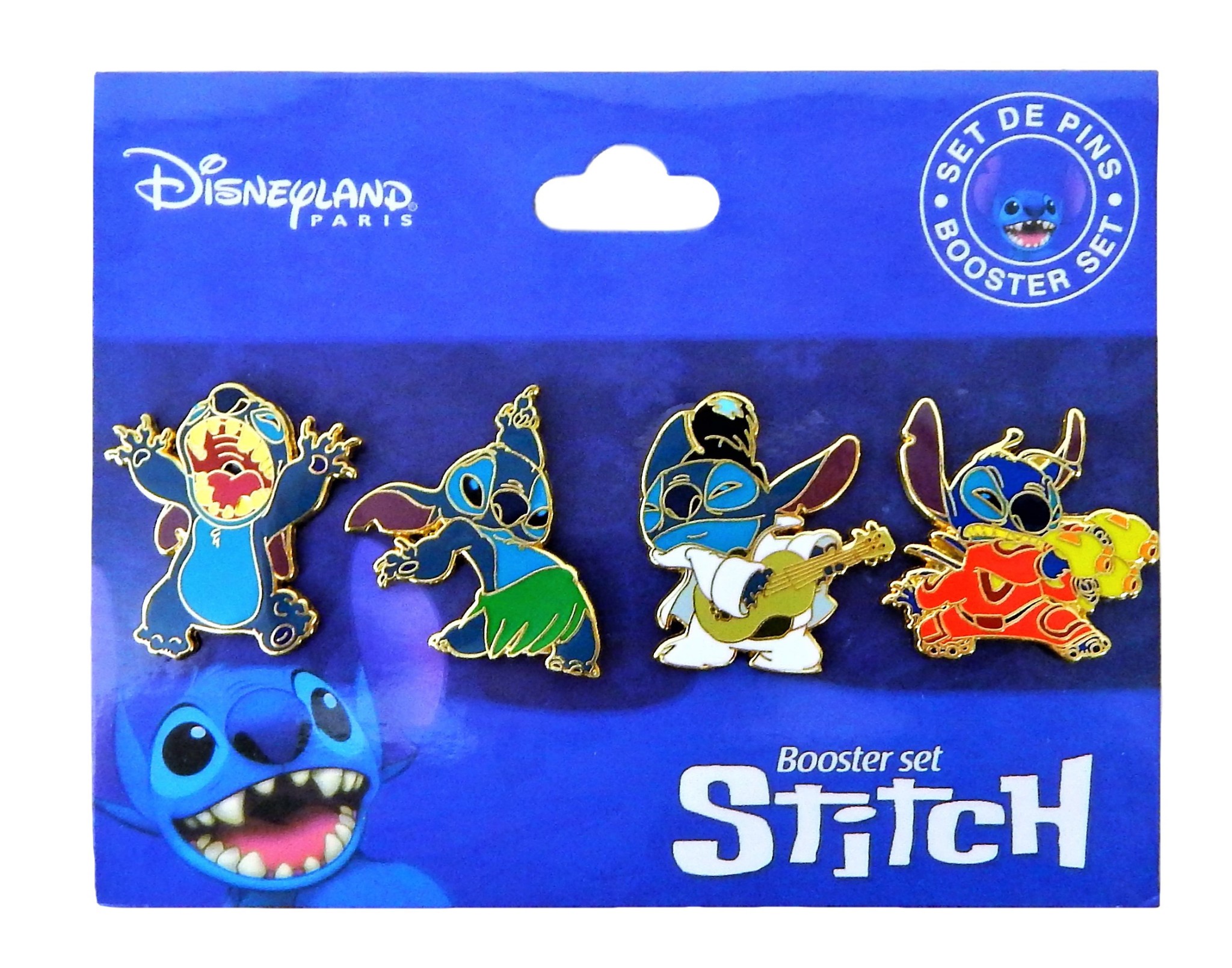 Stitch Booster Set Disney Authentic Trading Pin Set 4 Total LE Pins