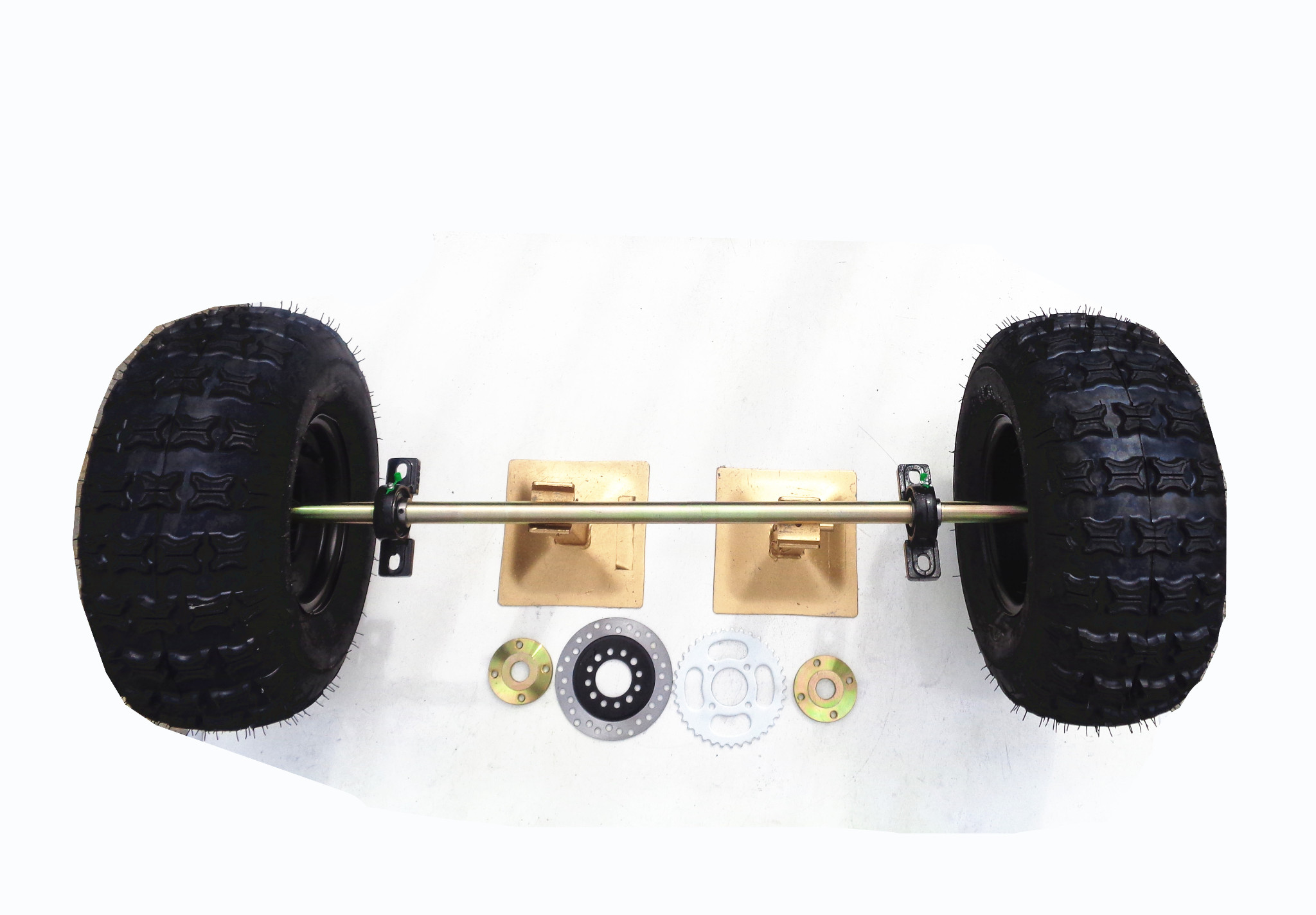 Go Kart Project 25mm 850mm Axle 8 inch wheels sprocket disc weld