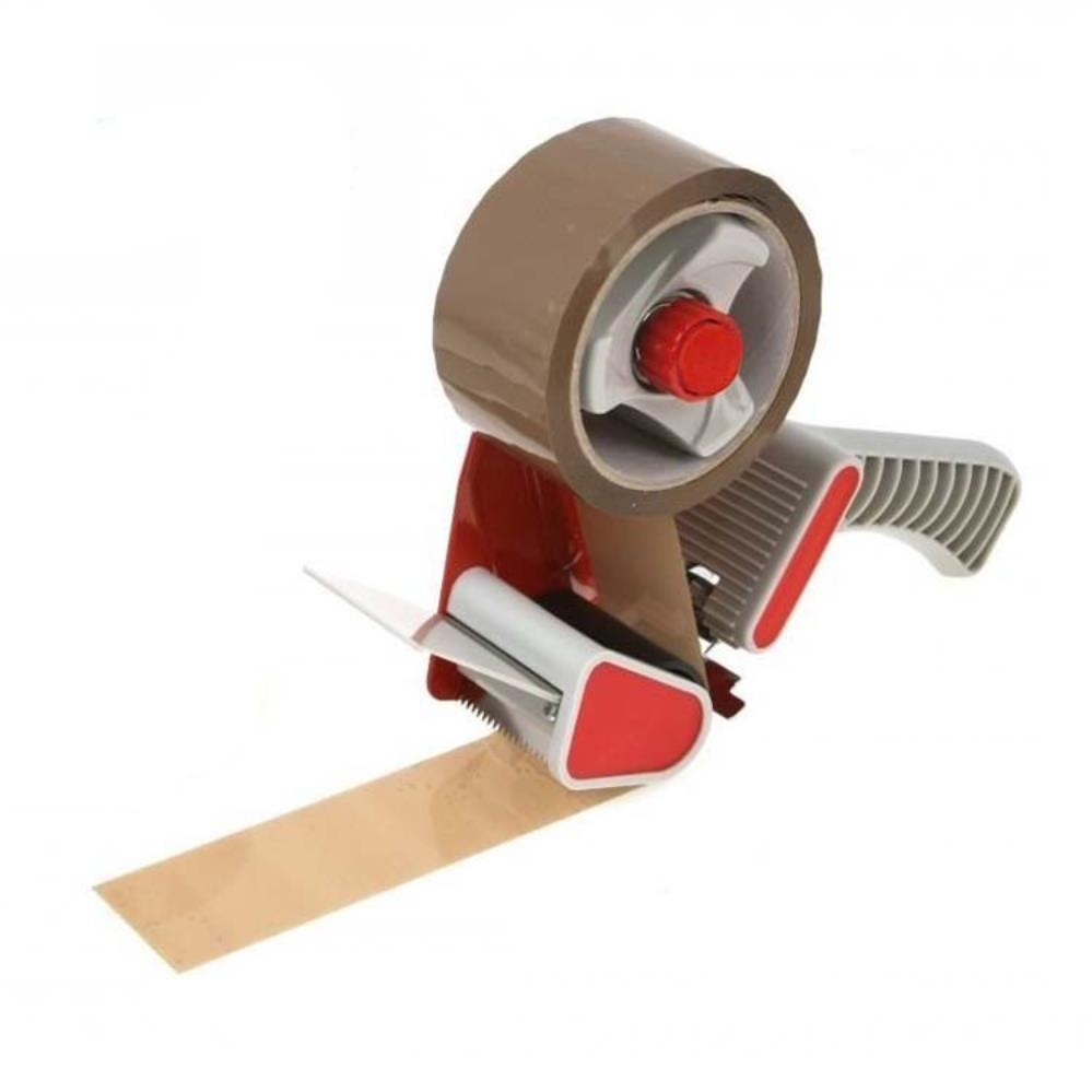 BOX PACKING PARCEL TAPE GUN DISPENSER 2" + 9 ROLLS OF 48MM BROWN