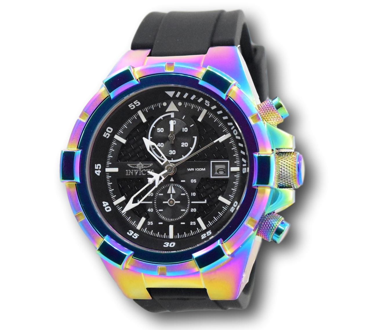Invicta Aviator 28104 Men's Iridescent Rainbow Silicone Chronograph