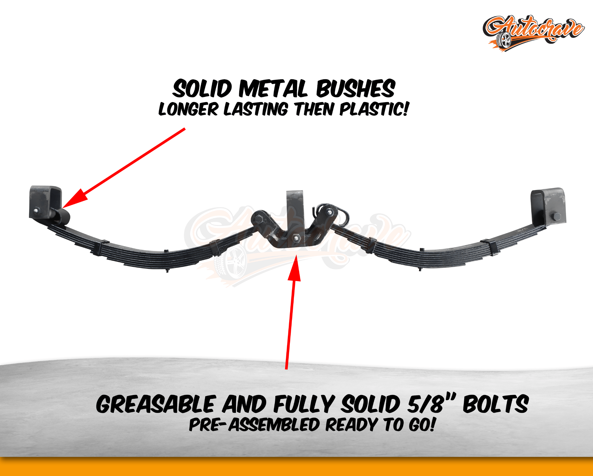 7 Leaf 3000Kg Rocker Roller Tandem Trailer Spring Set Caravan Horse
