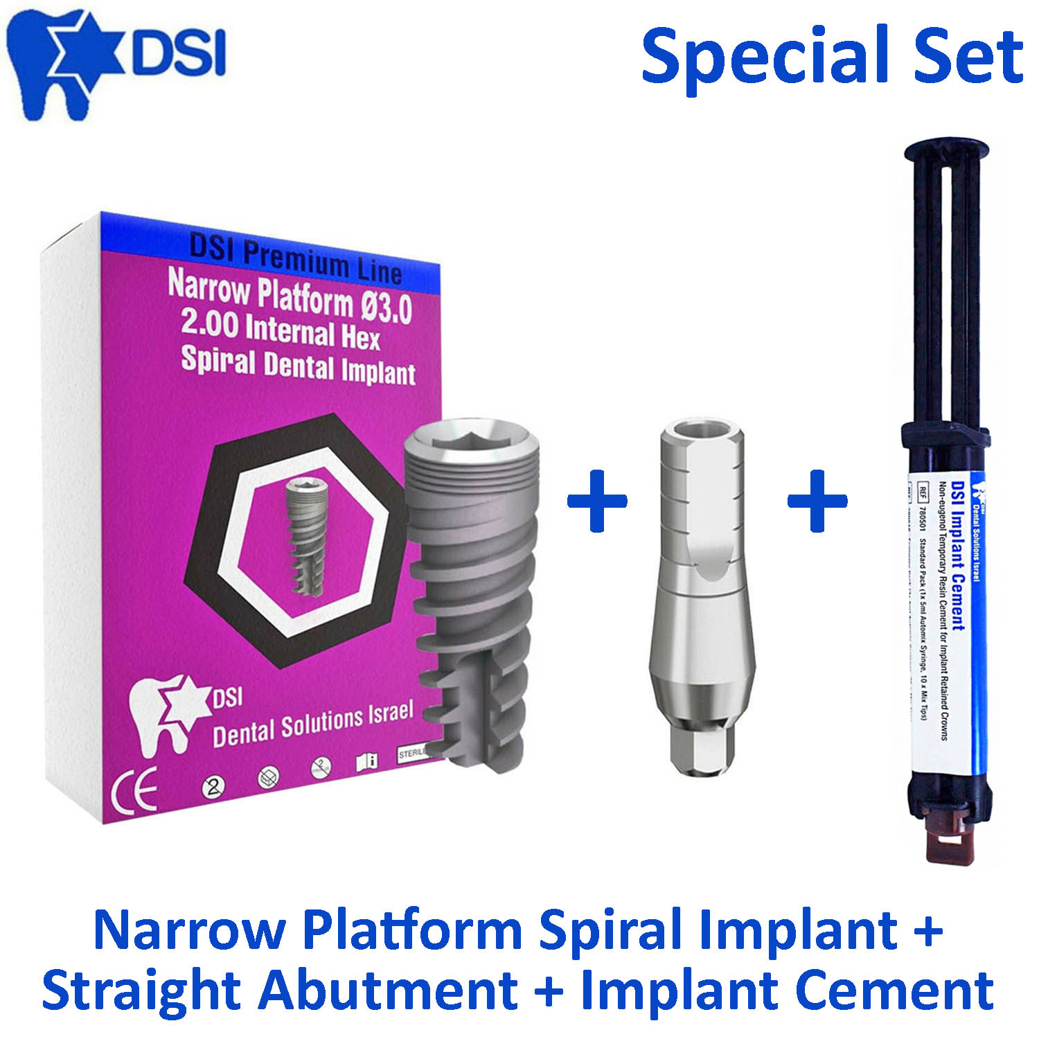 DSI Premium Line NP Implant Abutment + Temporary SelfAdhesive Cement