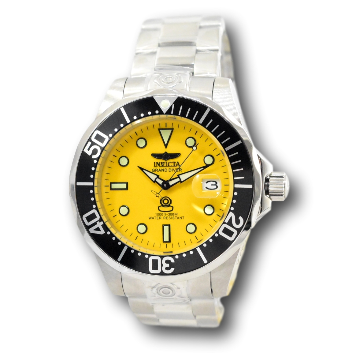 Invicta Grand Diver Automatic 3048 Men's 47mm Yellow Dial Stainless