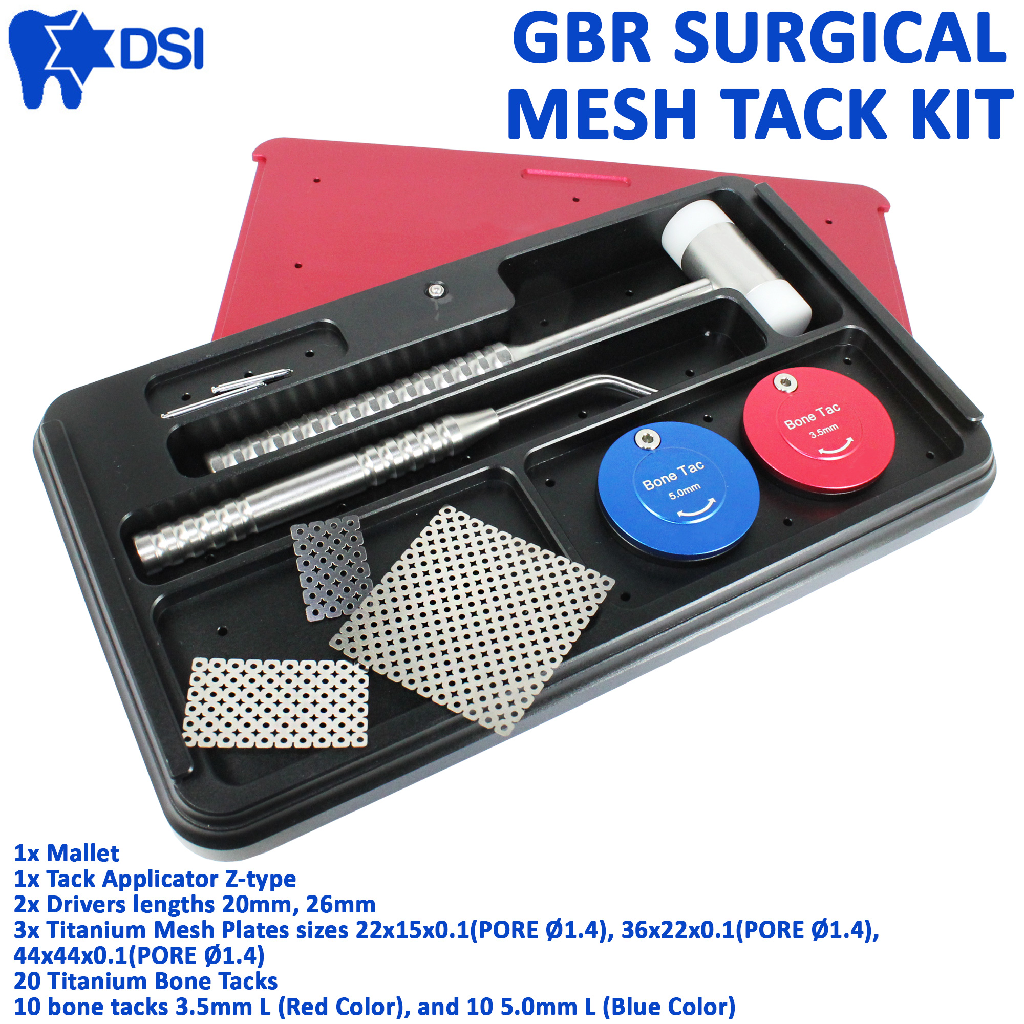 DSI Dental Implant GBR Guided Bone Tack Regeneration Membrane Surgical