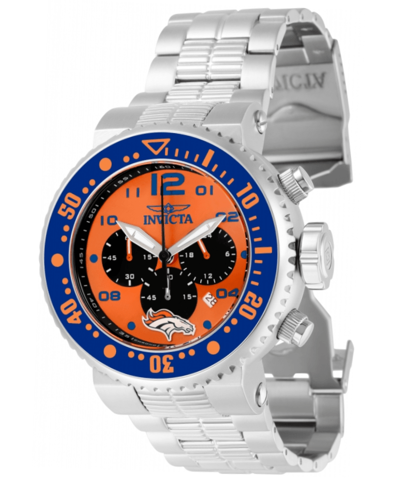 Invicta NFL Denver Broncos Grand Pro Diver Men's 52mm Chronograph Watch