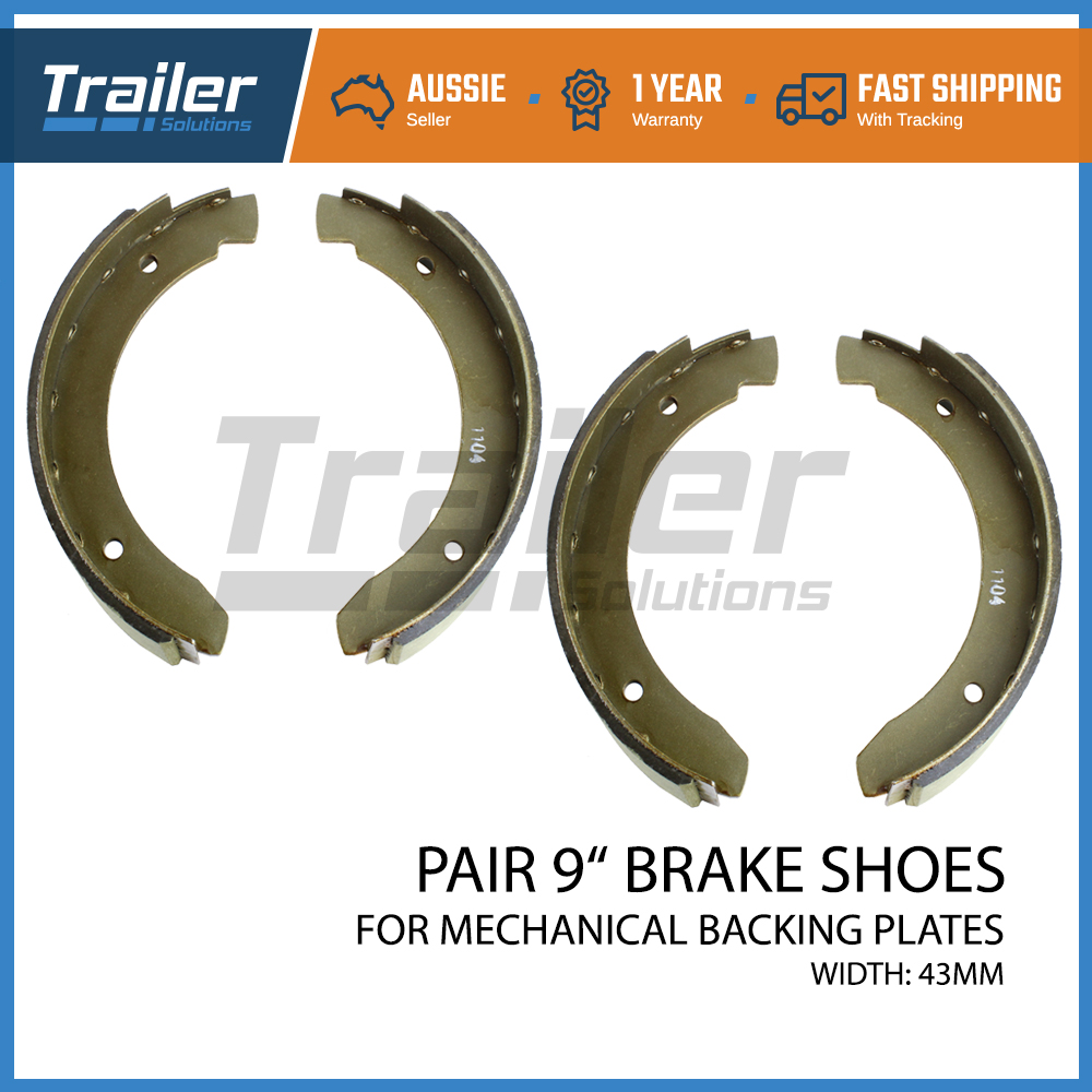 TRAILER 9" Mechanical BRAKE SHOES Left Right Replacement Caravan