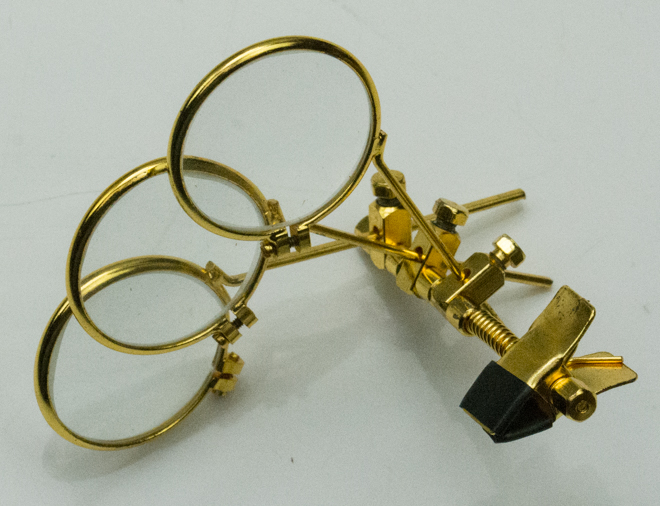 Eye Loupe Spectacles Glasses Clip On Triple Lens 3.3x Magnifier