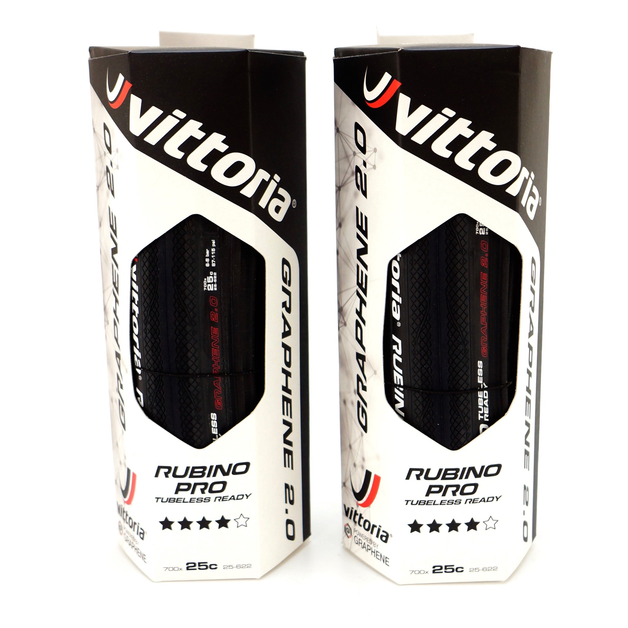 Vittoria Rubino Pro G+2.0 TLR Tubeless Ready Tire 700x25C Black 1 Tire