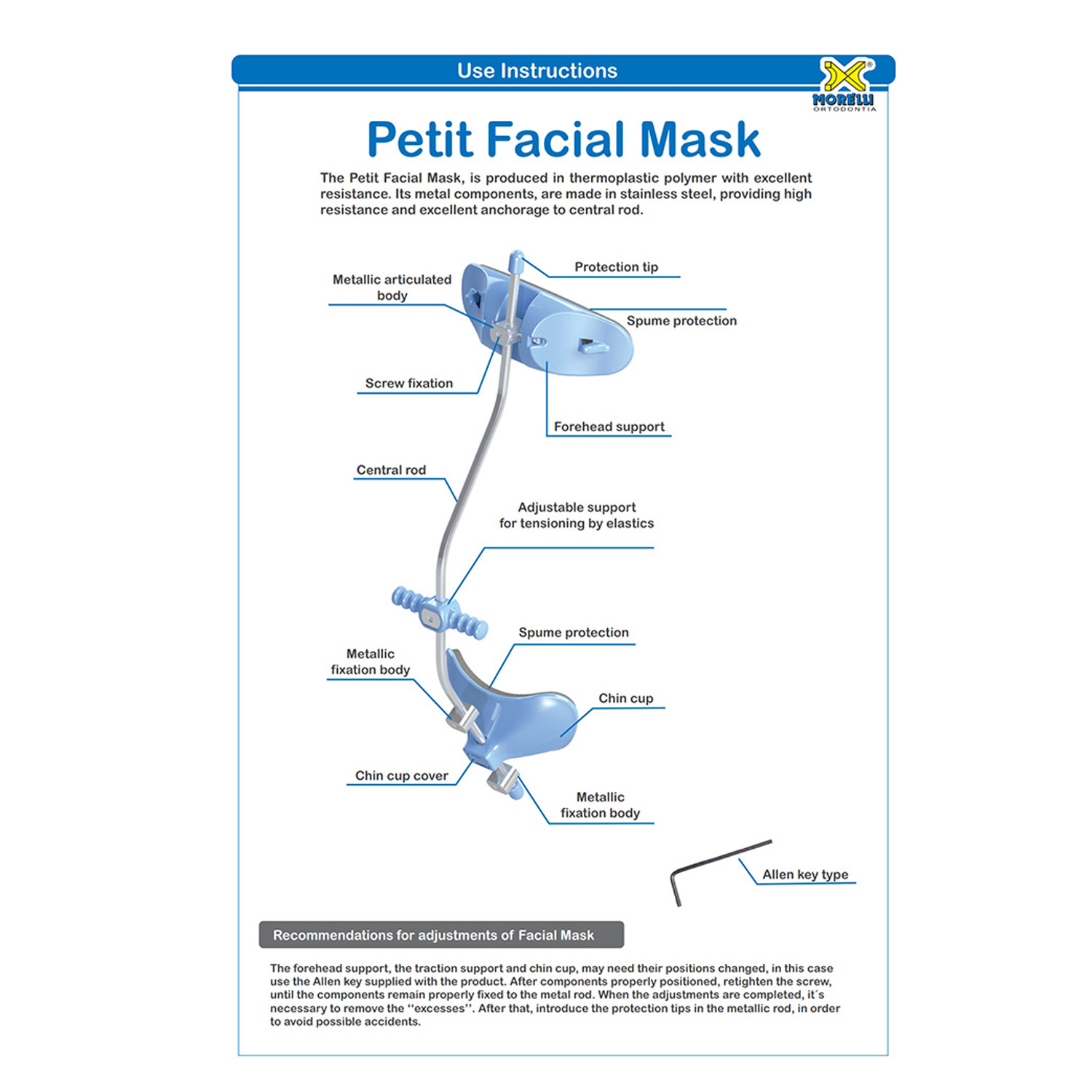 Dental Orthodontic Facemask Multi adjustable Middle Facial mask for