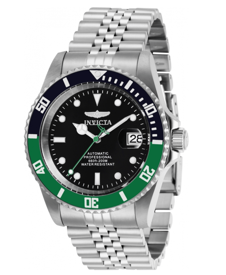 Invicta Pro Diver Automatic Men's 42mm Black / Green Bezel Stainless