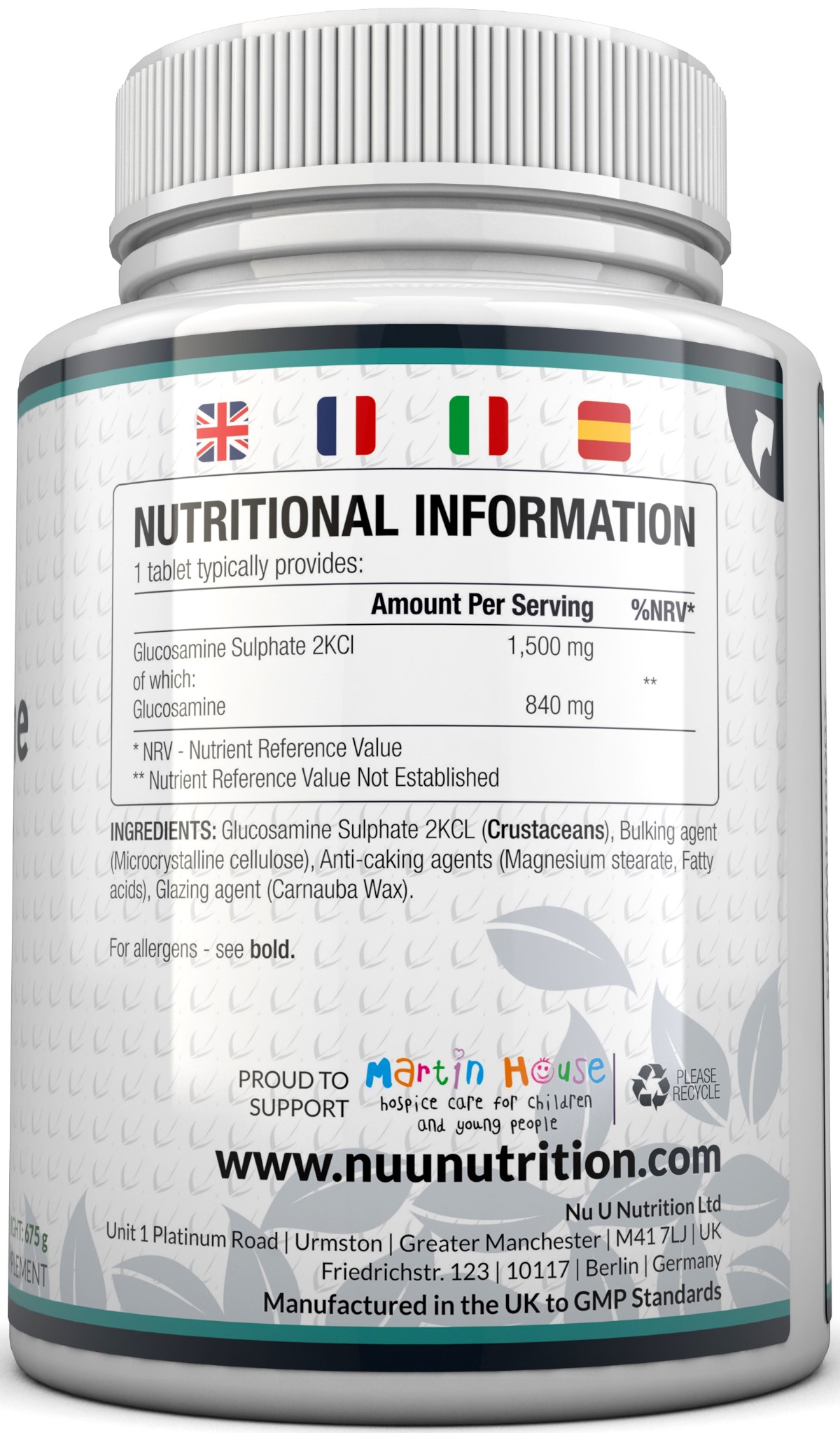 Glucosamin Sulfat 1500 MG 2KCl, 365 Tabletten (1 Jahr