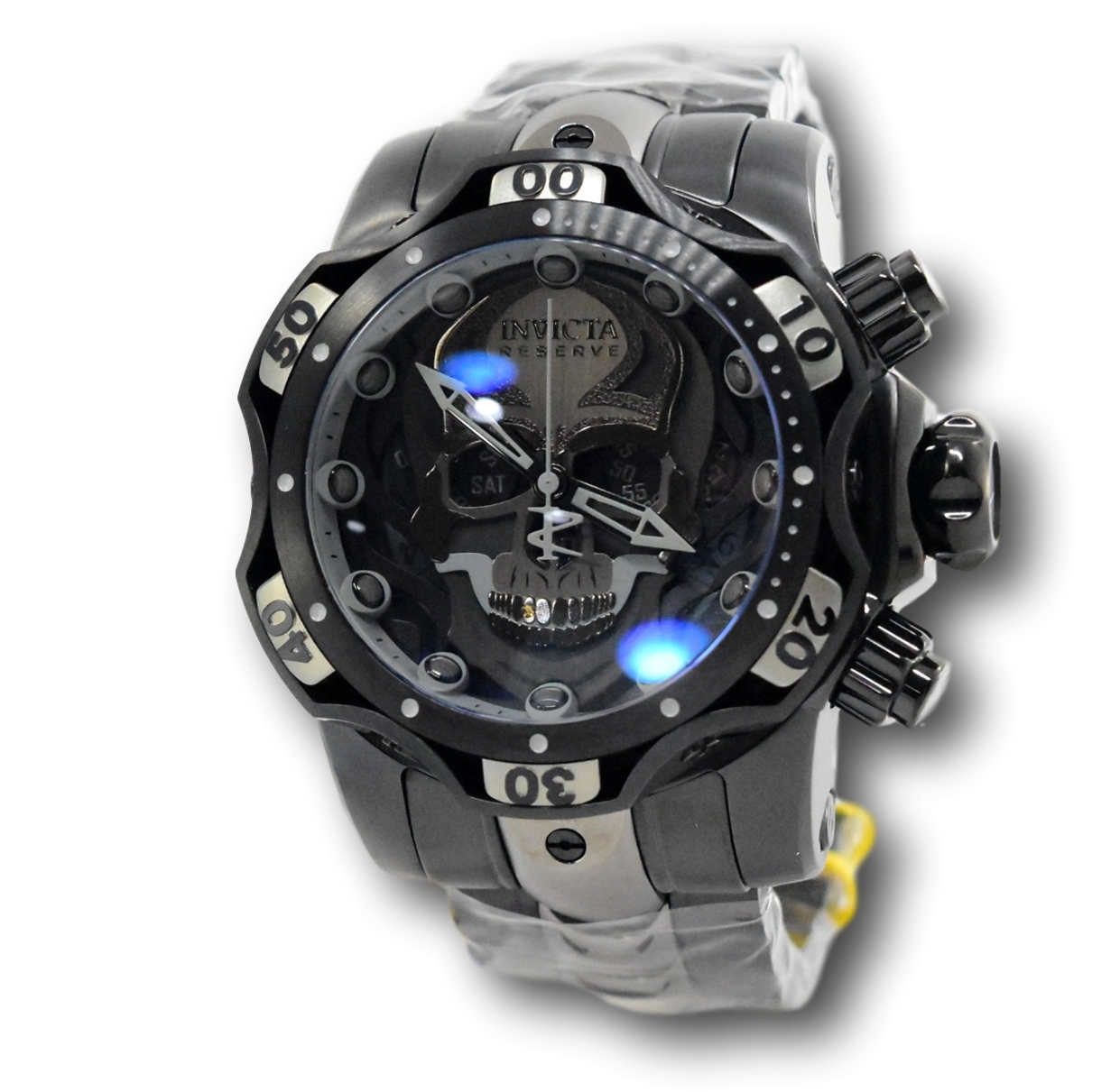 Invicta Reserve Venom Black Skull 30352 Men's 52.5mm Swiss Chronograph Watch eBay