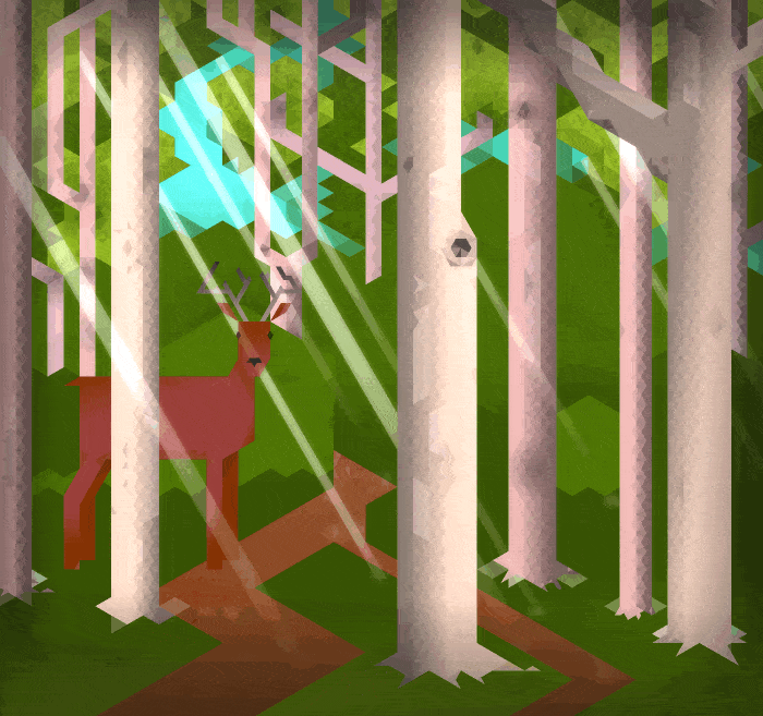 Forest deer trees GIF on GIFER by Felolv