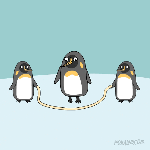 Jump rope penguin animals GIF on GIFER by Mari