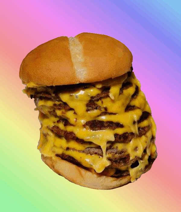 Cut your fingers pastel rainbow burger GIF Encontrar en GIFER