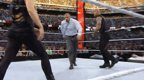 Rock ronda rousey wrestlemania GIF Find on GIFER