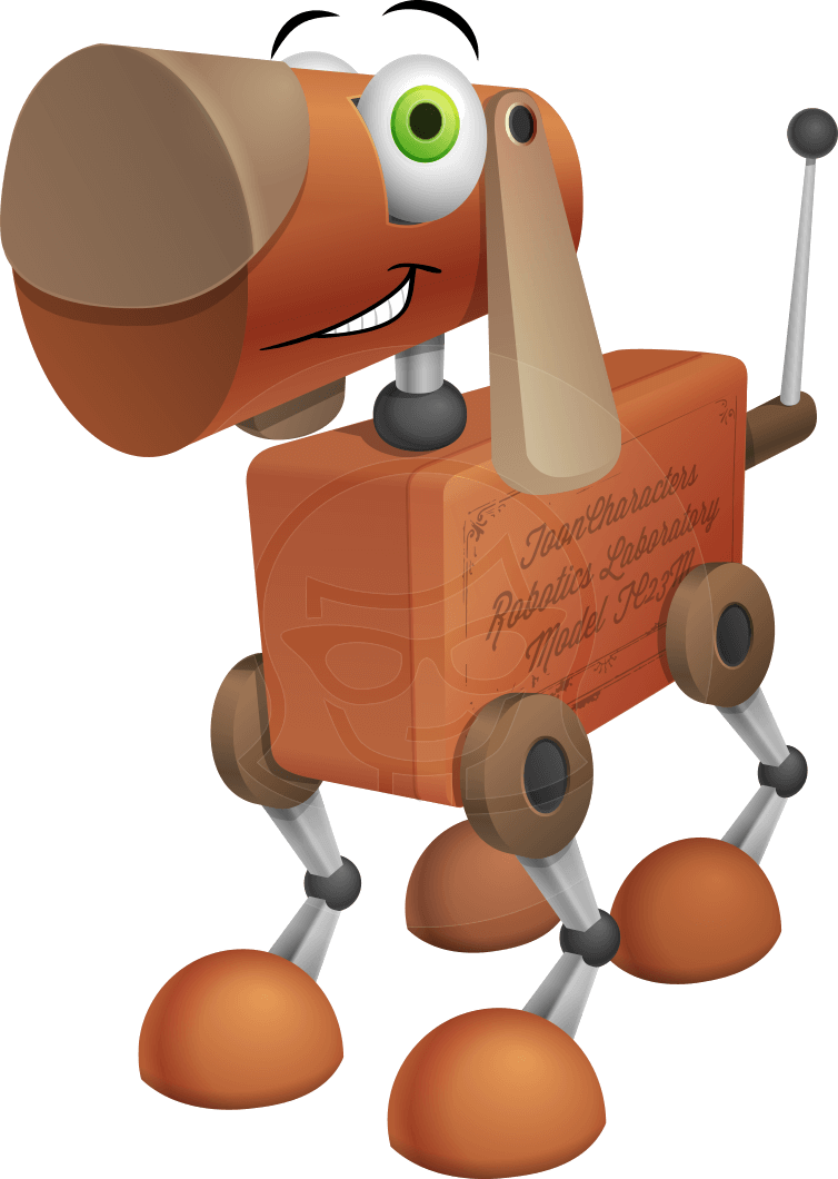 Vector Robot Dog Cartoon Graphic Robo Doug GraphicMama