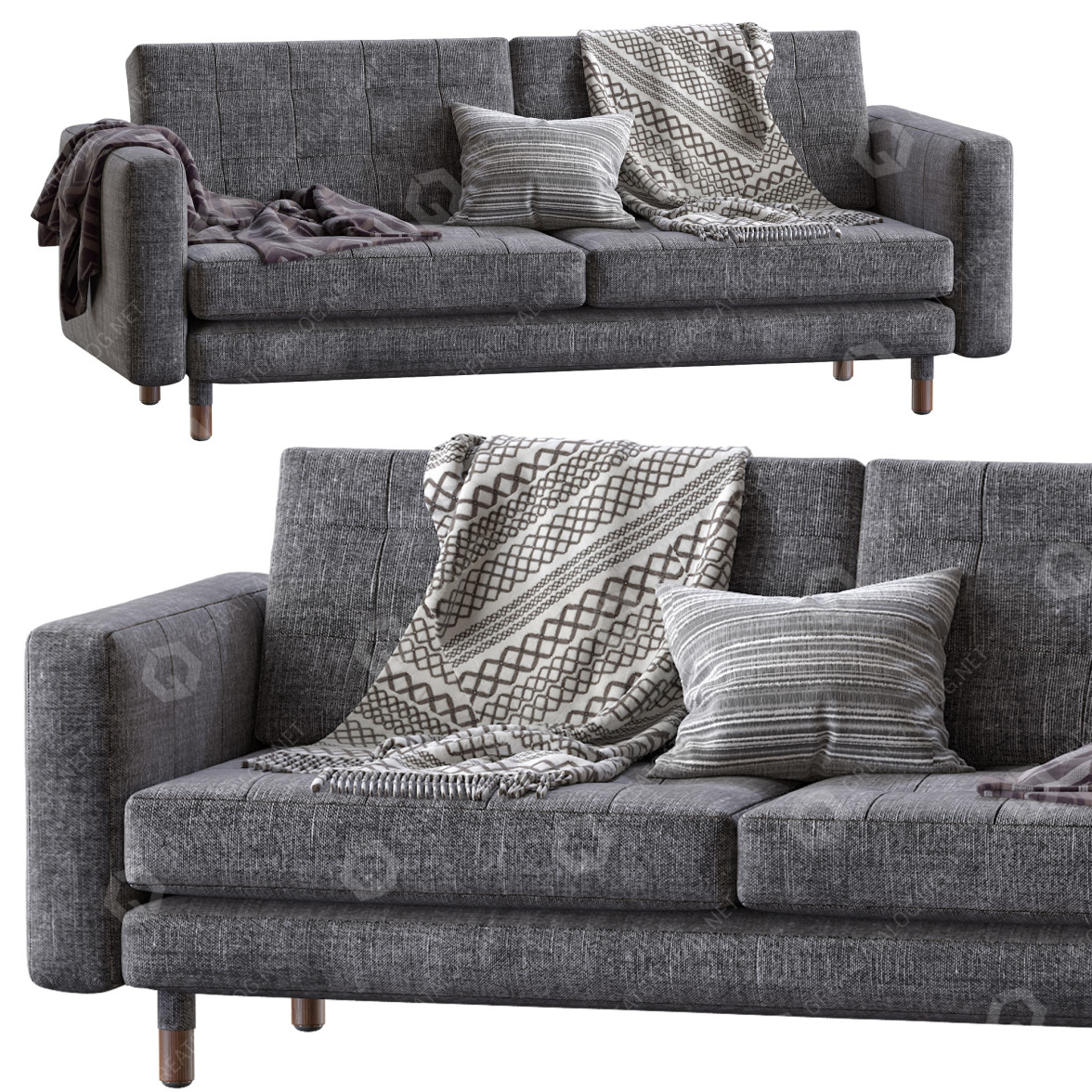 Sofa IKEA Landskrona Dark Grey 3d model for download ⚡ free and paid