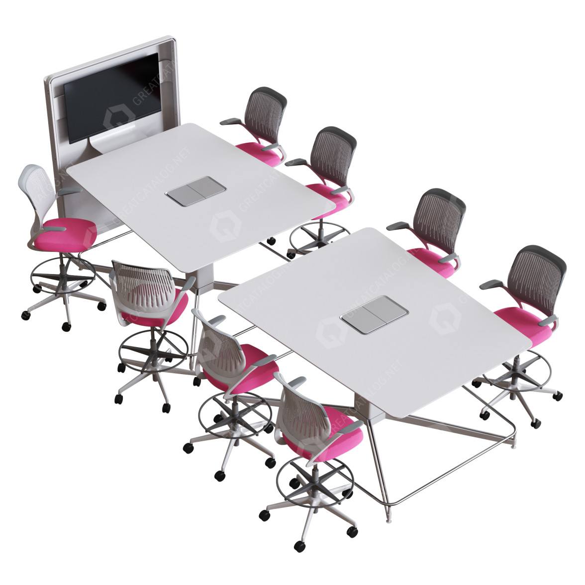 Furniture Set Steelcase Media Scape TeamStudio 3D model GreatCatalog 3597