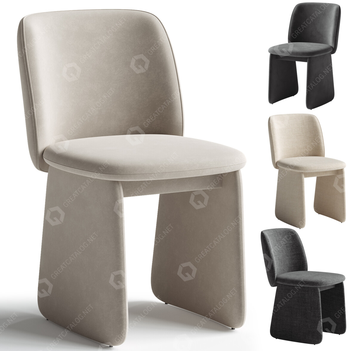 Chair West Elm Evie Dining 3D model GreatCatalog 44429