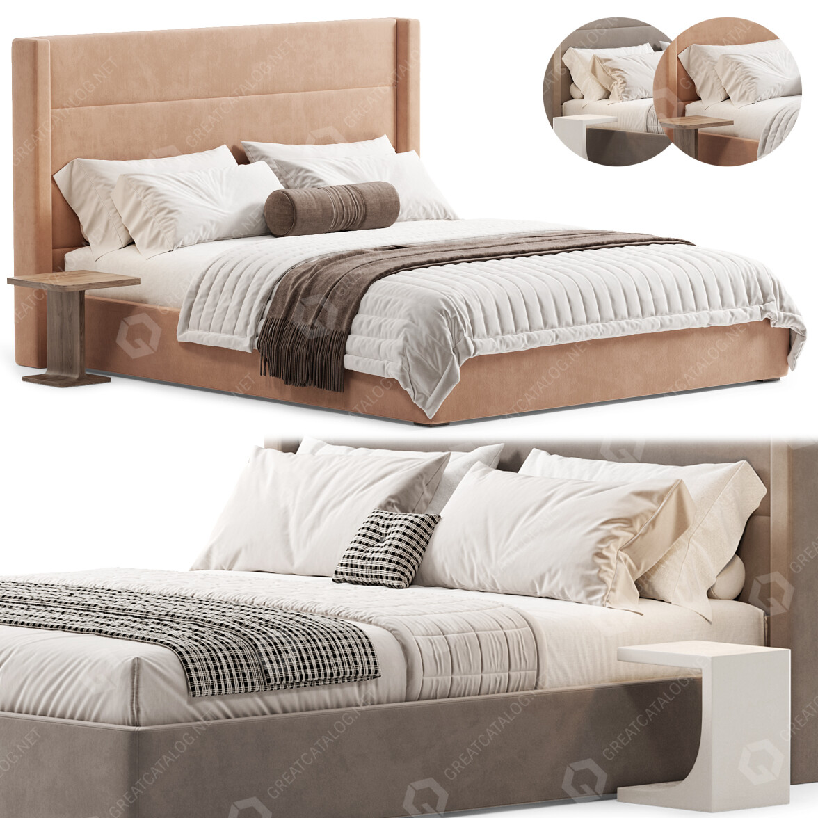 Beds and Bedside Tables RH Modena Horizontal 3D model