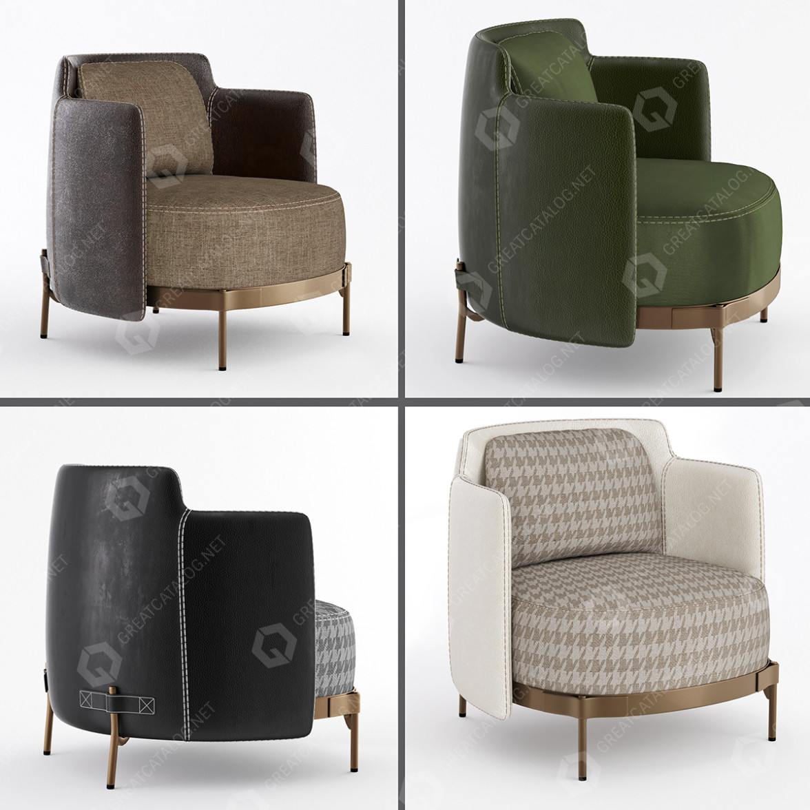 Armchair Minotti Tape 3D model GreatCatalog 5410