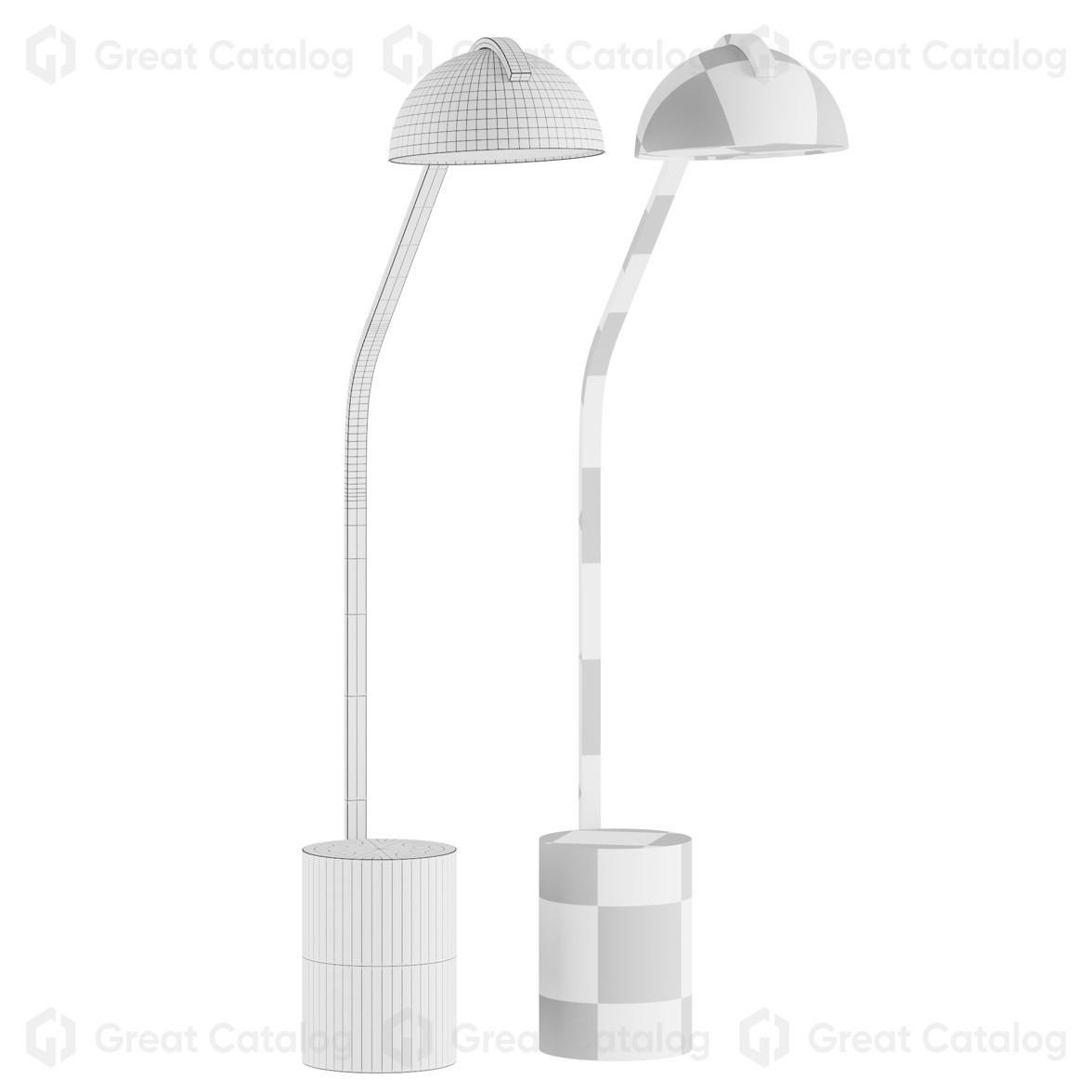 Floor Lamp Kettal Half Dome Overhang (Motion Activated) 3D model